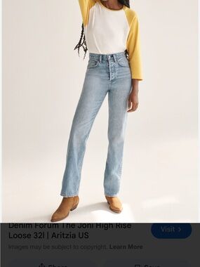 Aritzia High-Rise Light Blue Straight Jeans